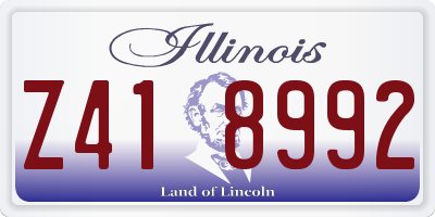 IL license plate Z418992