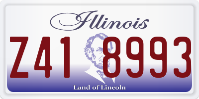 IL license plate Z418993
