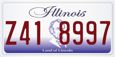 IL license plate Z418997