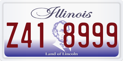 IL license plate Z418999