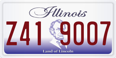 IL license plate Z419007