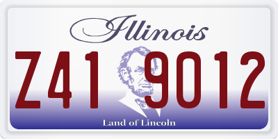 IL license plate Z419012