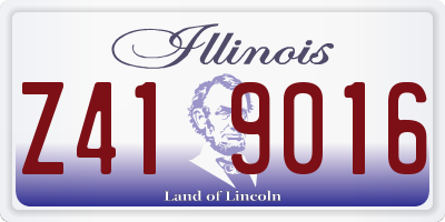 IL license plate Z419016
