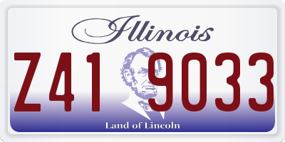 IL license plate Z419033
