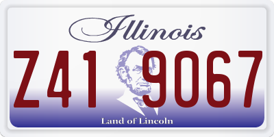 IL license plate Z419067