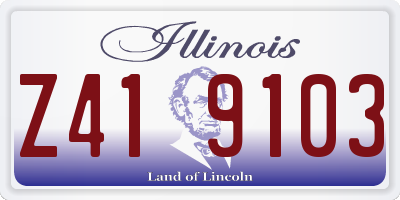IL license plate Z419103