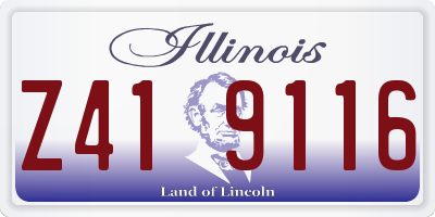 IL license plate Z419116