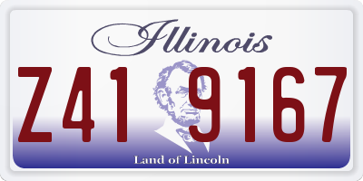 IL license plate Z419167