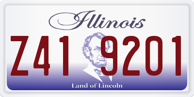 IL license plate Z419201