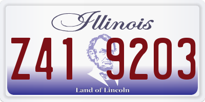 IL license plate Z419203