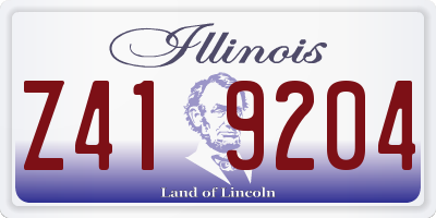 IL license plate Z419204