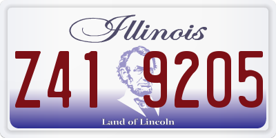 IL license plate Z419205