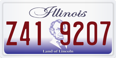 IL license plate Z419207