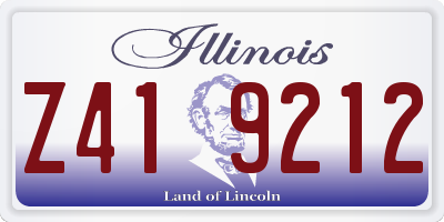 IL license plate Z419212