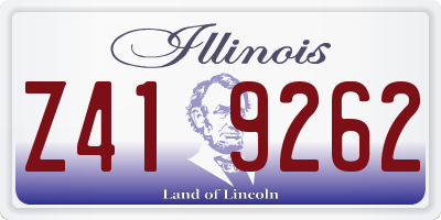 IL license plate Z419262