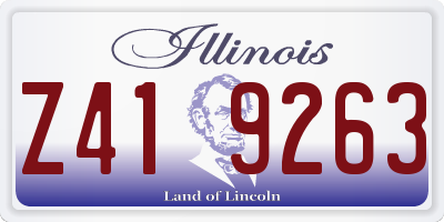 IL license plate Z419263