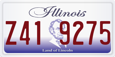 IL license plate Z419275