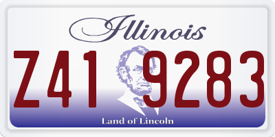 IL license plate Z419283