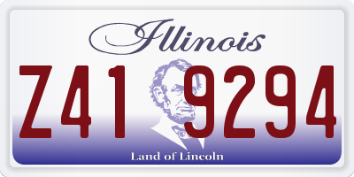 IL license plate Z419294
