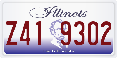 IL license plate Z419302