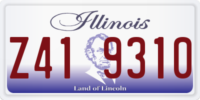 IL license plate Z419310