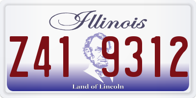 IL license plate Z419312