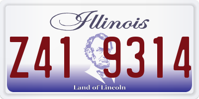 IL license plate Z419314