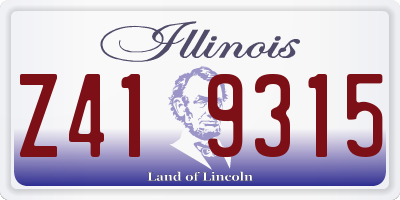 IL license plate Z419315
