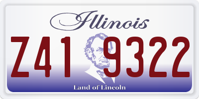 IL license plate Z419322