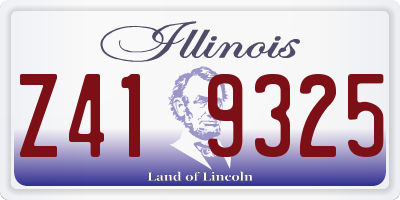 IL license plate Z419325