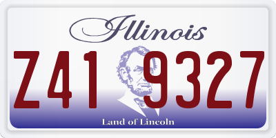 IL license plate Z419327