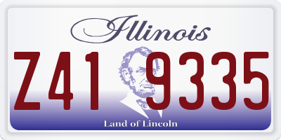 IL license plate Z419335