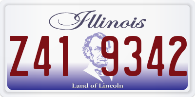IL license plate Z419342