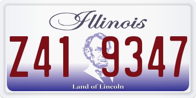 IL license plate Z419347