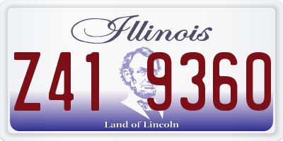 IL license plate Z419360