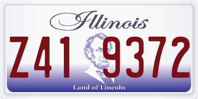 IL license plate Z419372