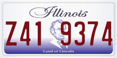 IL license plate Z419374