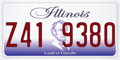 IL license plate Z419380