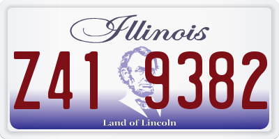 IL license plate Z419382