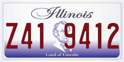 IL license plate Z419412