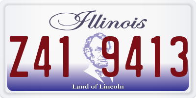 IL license plate Z419413
