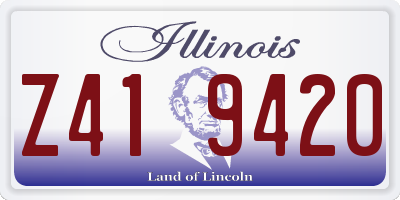 IL license plate Z419420