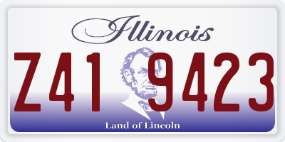 IL license plate Z419423
