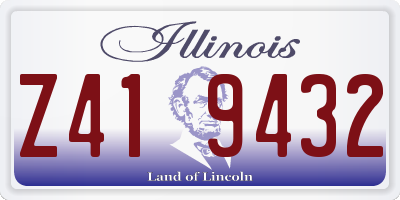 IL license plate Z419432