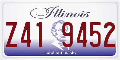 IL license plate Z419452