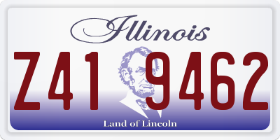 IL license plate Z419462