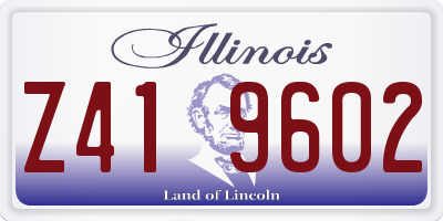 IL license plate Z419602