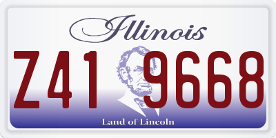 IL license plate Z419668
