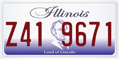 IL license plate Z419671