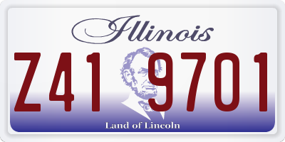IL license plate Z419701
